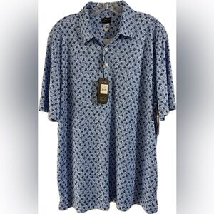 NWT Greg Norman Golf polo shirt, Play Dry performance fabric, Blue Azure color